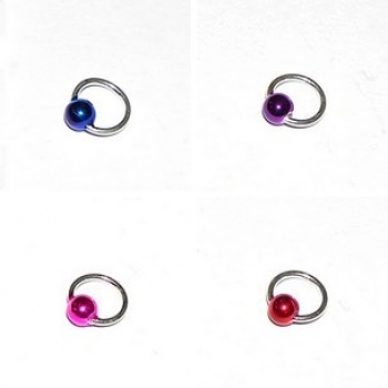 Piercing Ring mit Kugel Color